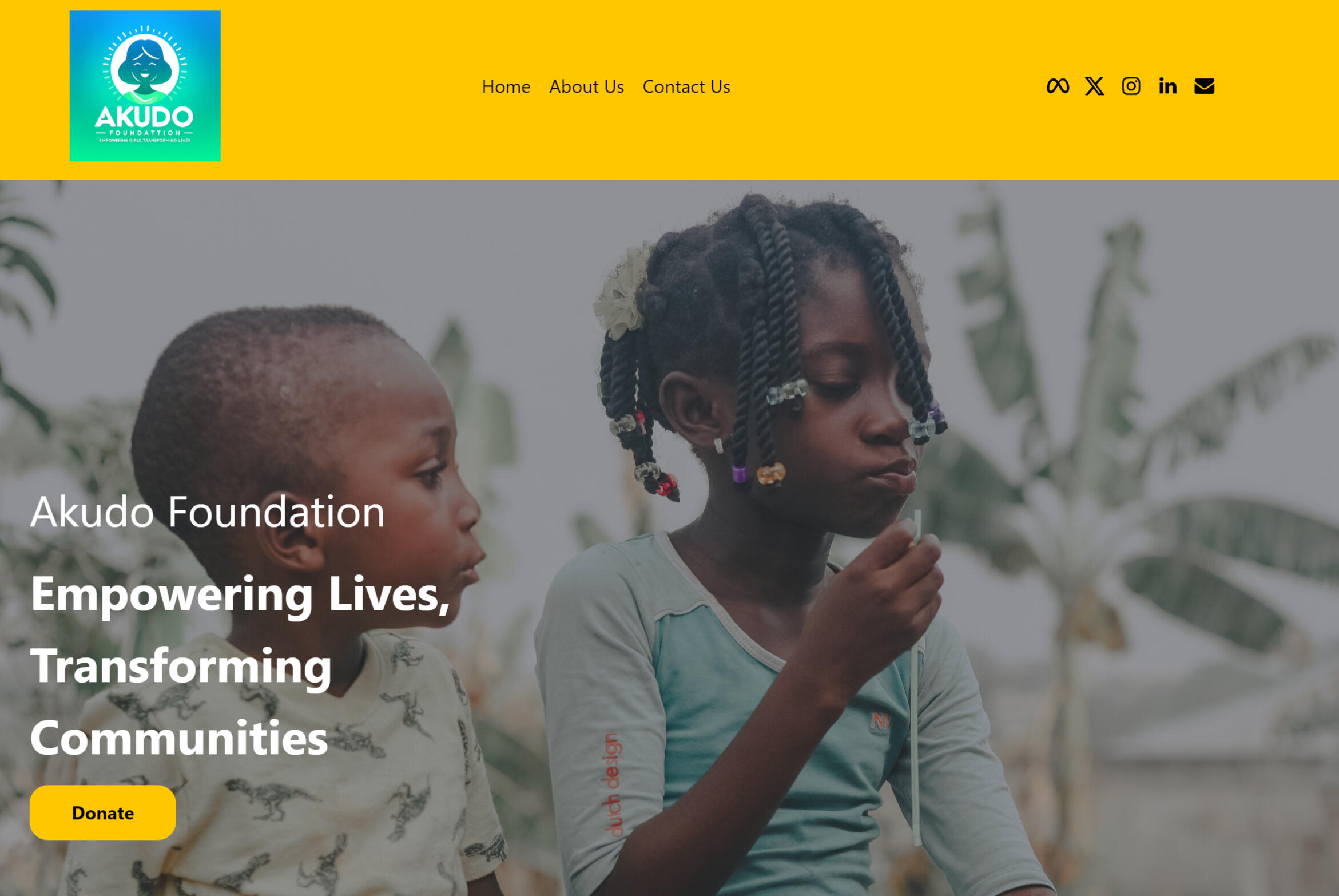 Image of a foundation website