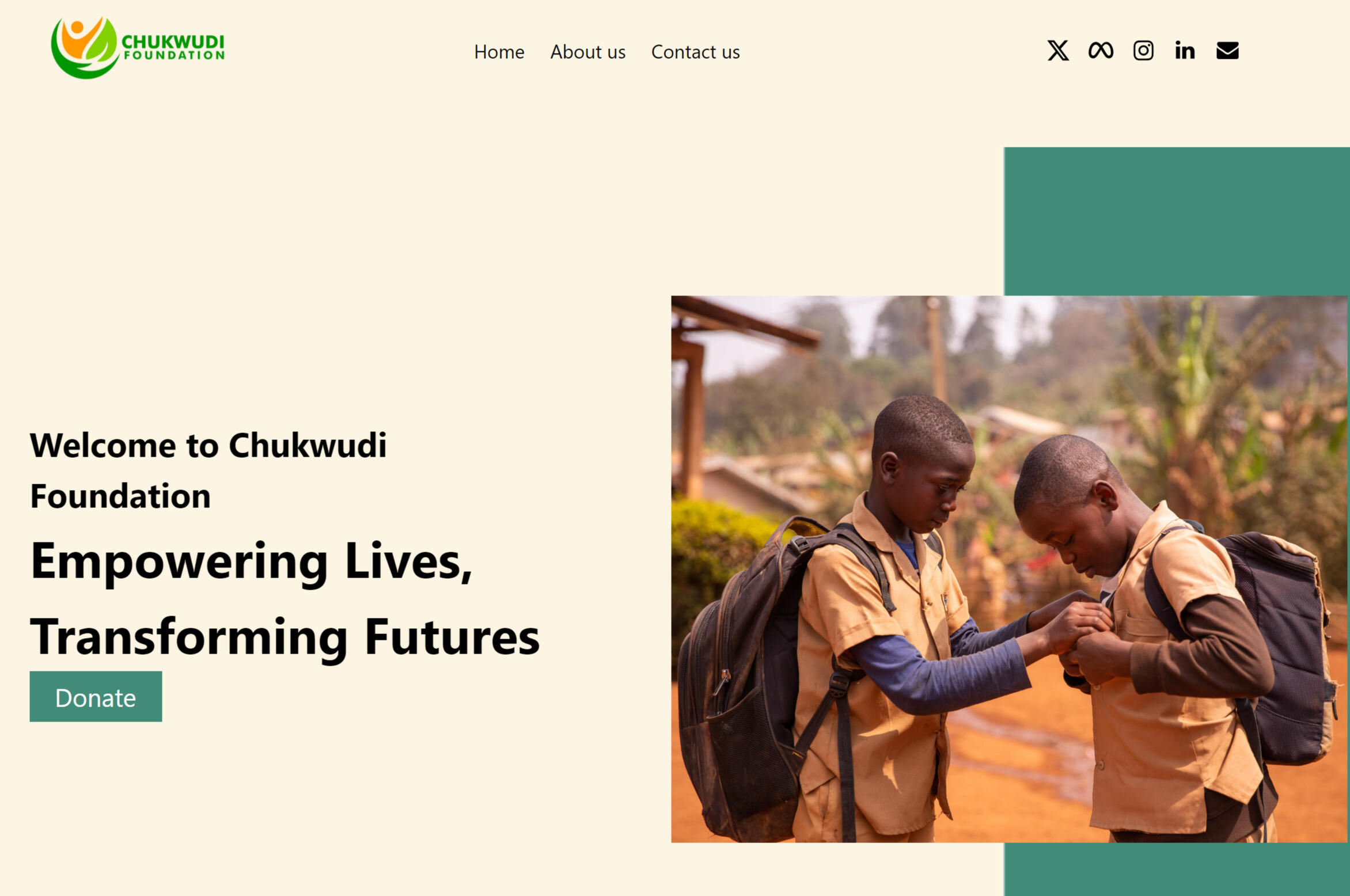 Image of an orphanage website