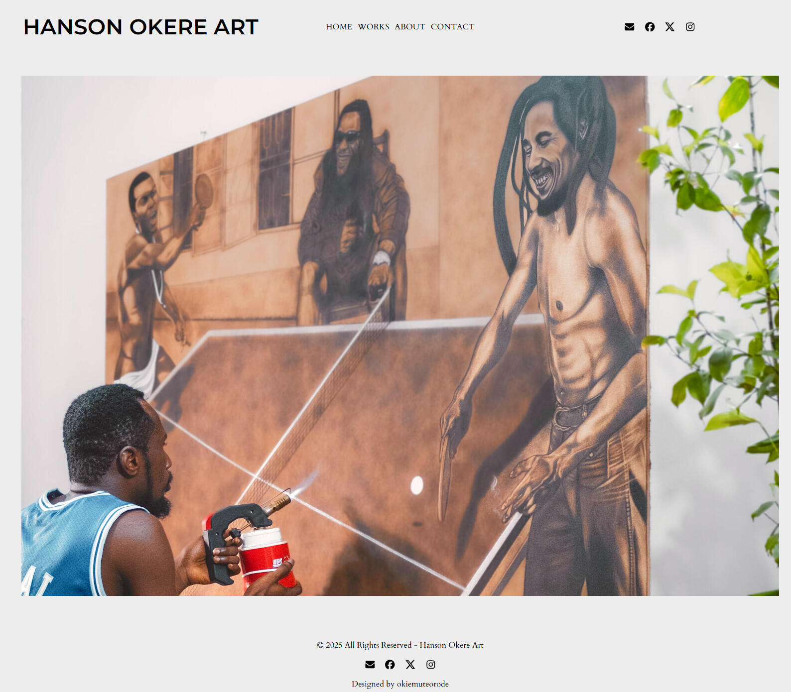 A picture of an artist portfolio website